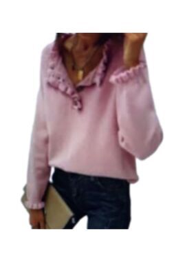 BTFNM RUFFLE KNIT PULLOVER SWEATER SIZE LARGE